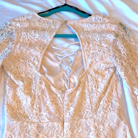 F21 Light Pink Boho Lace Romper Sz M - Picture 3 of 3